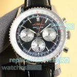 Swiss Replica Breitling Navitimer 43 Black/Silver Dial Watch B01 Chronograph